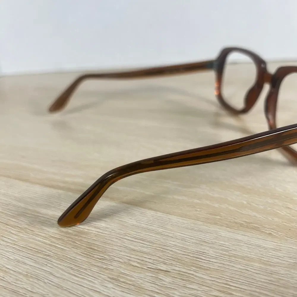 Vintage USS 4 1/2 - 5 3/4 USS 52-20 Eyeglasses Full Rim Frames ONLY Brown